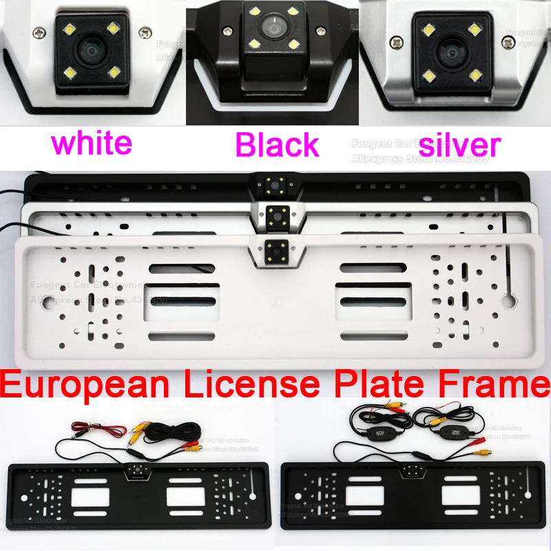 

Wireless Transmitter receiver camera of European Europe Car License Plate Frame Auto Car Reverse Rear View Backup Vehicle Camera