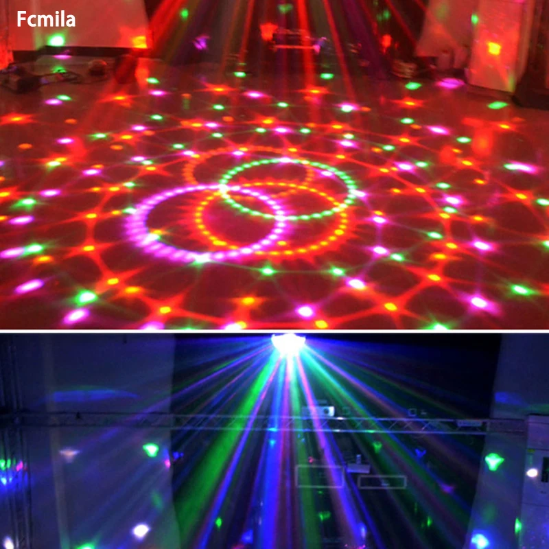 

10-25W 6 LEDs RGB Premium Sound Control Stage Light RGB LED Magic Crystal Ball Lamp Disco Light Laser Wedding Party Lamp