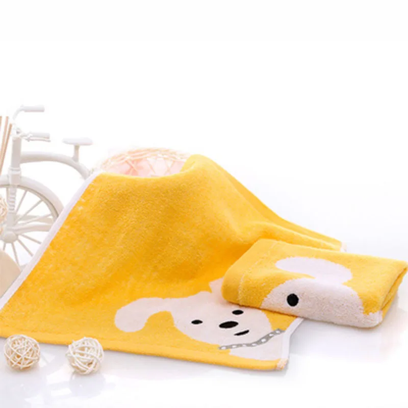 Полотенце для рук для мальчиков и девочек; милое детское полотенце с рисунком собаки и медведя; хлопковое квадратное детское полотенце; Товары для детей
