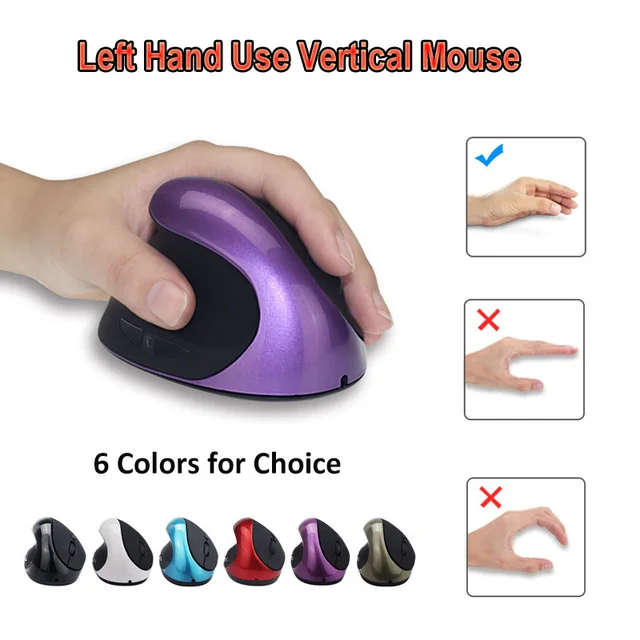 SUNGI Left Hand Use Vertical Mice Wireless Vertical Mouse Ergonomic