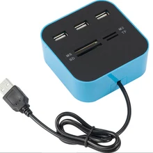 3 порта Высокоскоростной usb-хаб USB 2,0 разветвитель портативный мульти USB несколько SD карт ридер для ПК ноутбук адаптер разъем