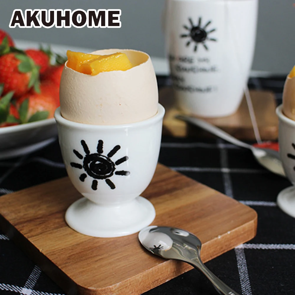 Креативные керамические чашки для яиц мороженого бокалы вина напитков AKUHOME|Чашки