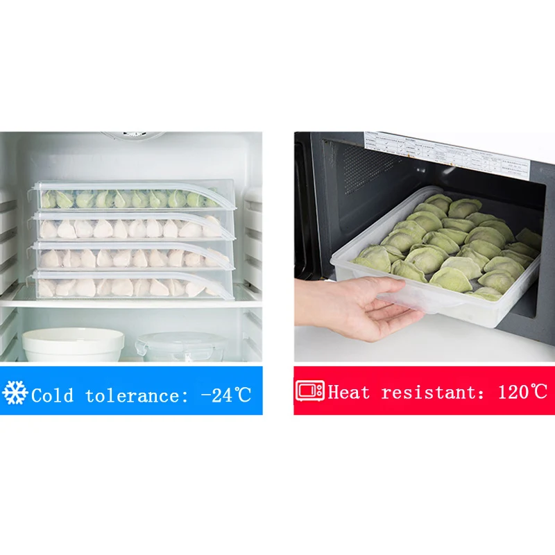 Холодильник контейнер для хранения продуктов с крышкой пластиковая для вареников коробка для хранения Органайзер свежий поднос для пельменей для кухни