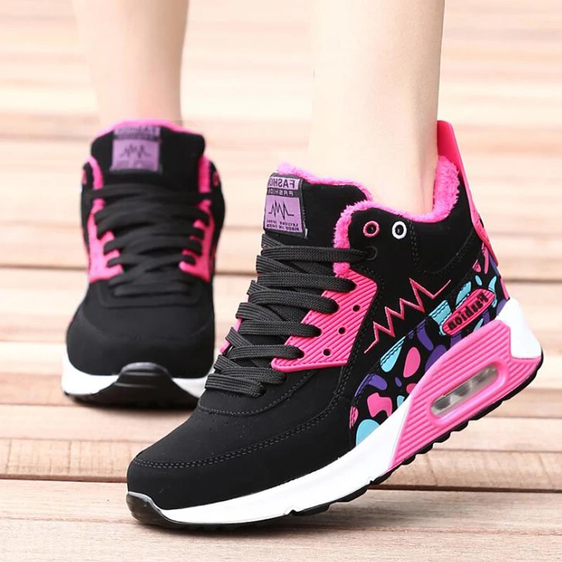 

Women ankle boots 2018 mixed colors winter shoes lace-up women snow boots non-slip flat women boots botas de mujer