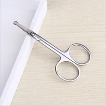 100% New Stainless Steel Mini Portable Curved Beard Nose Ear Hair Removal Scissors Trimmer Manual Shaving Trimmer 2017 new manual washing vibrissa device wholesale mechanical nose hair trimmer shaving and hair removal hot