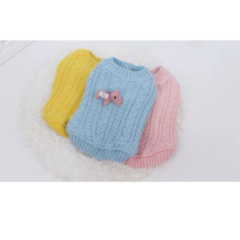 

Dog Clothes 3 Color Knitwear Sweater Autumn/Winter Pet Puppy Dog Cat Sweaters For Small Dogs Pug Chihuahua Costume Clothing 2019