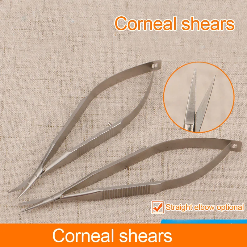 Stainless Steel Scissors Ophthalmic Keratectomy Open Eye Microscissors Straight Tips Titanium Surgery Tools 12cm 3