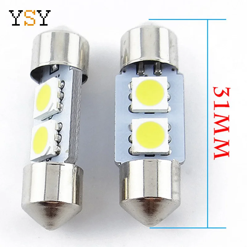 100pcs 31mm 2SMD 5050 211 Nature White Festoon Dome Map Interior LED