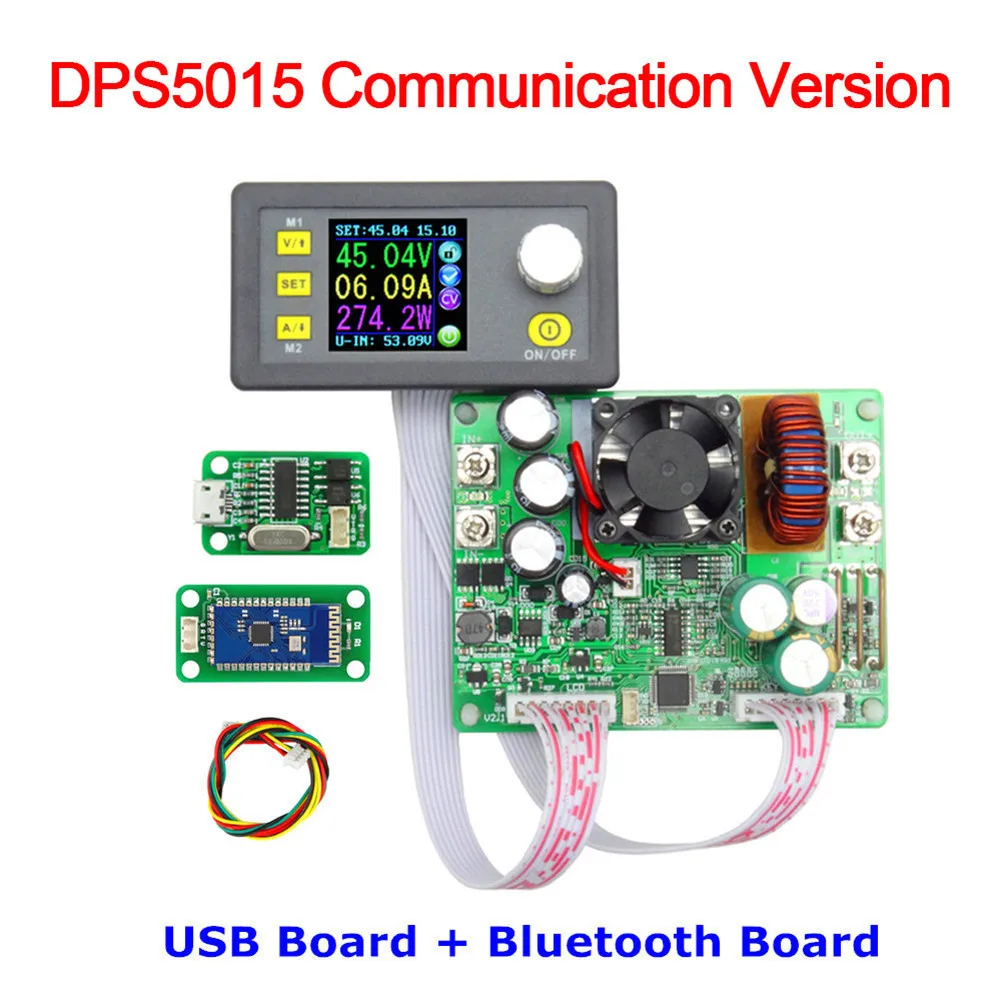 

DPS5015 LCD Voltmeter Ammeter 0V-50V 0-15A Constant Voltage Current Step-down Programmable Power Supply Module Bluetooth