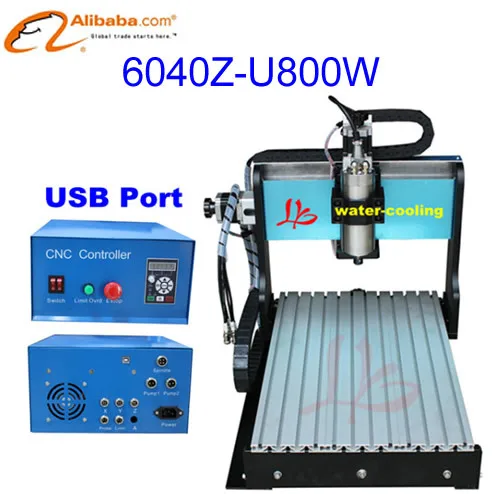 

CNC 6040 Z-U 800W 3 axis router /carving machine with USB port 0.8KW VFD water cooling spindle