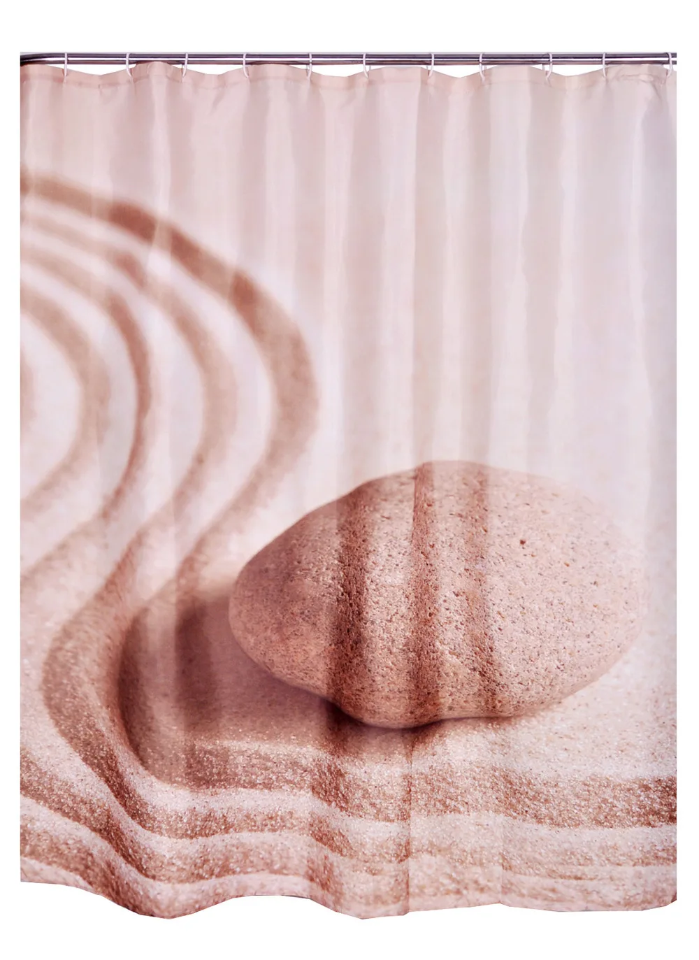 Bathroom Products Stone Sand Printed Shower Curtains Liner SPA Hotel