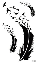 Waterproof Temporary Tattoo Sticker bird feather tattoo body art Water Transfer fake tattoo flash tattoos for girl women