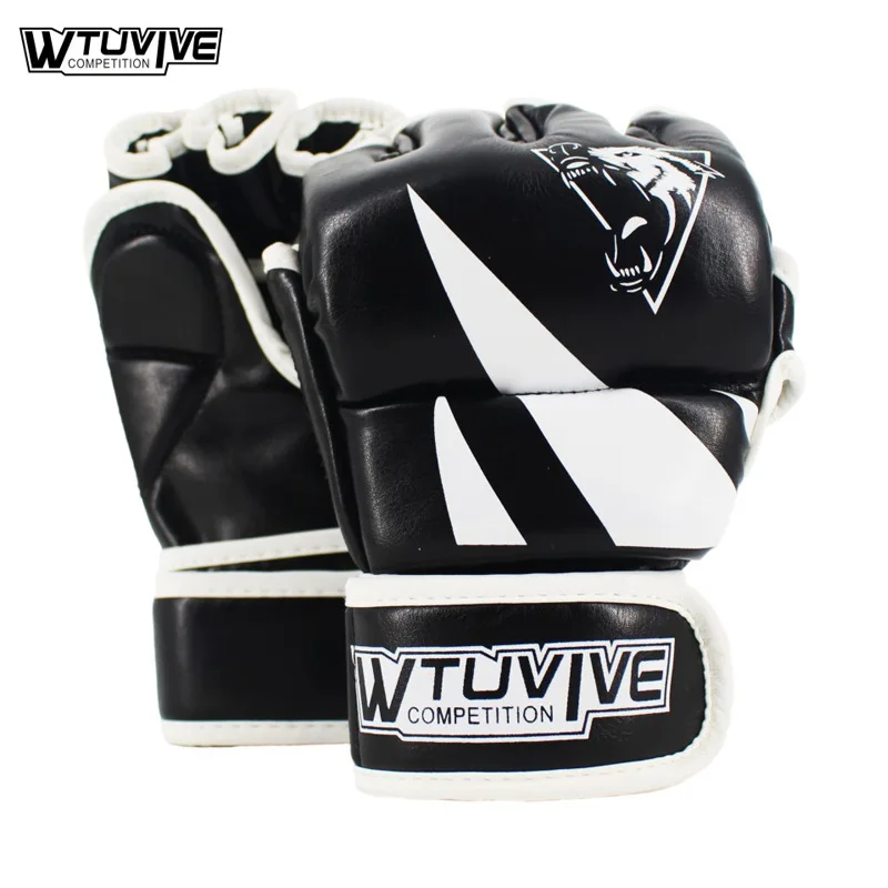 

WTUVIVE MMA Boxing Gloves Muay Thai KickBoxing Training Mitts Breathable Sparring Grappling Fight Punching Mitts One Size