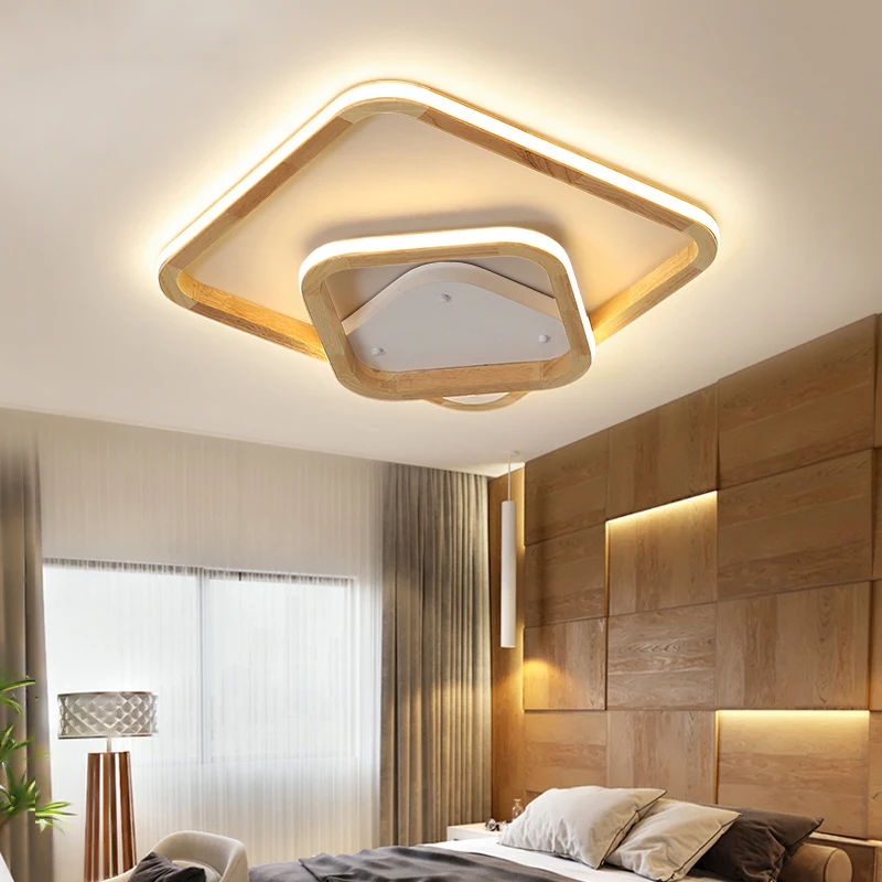 

Ceiling light wood design simple decorative fixtures overhead lights for home living dining room bedroom Modern led ceiling lamp