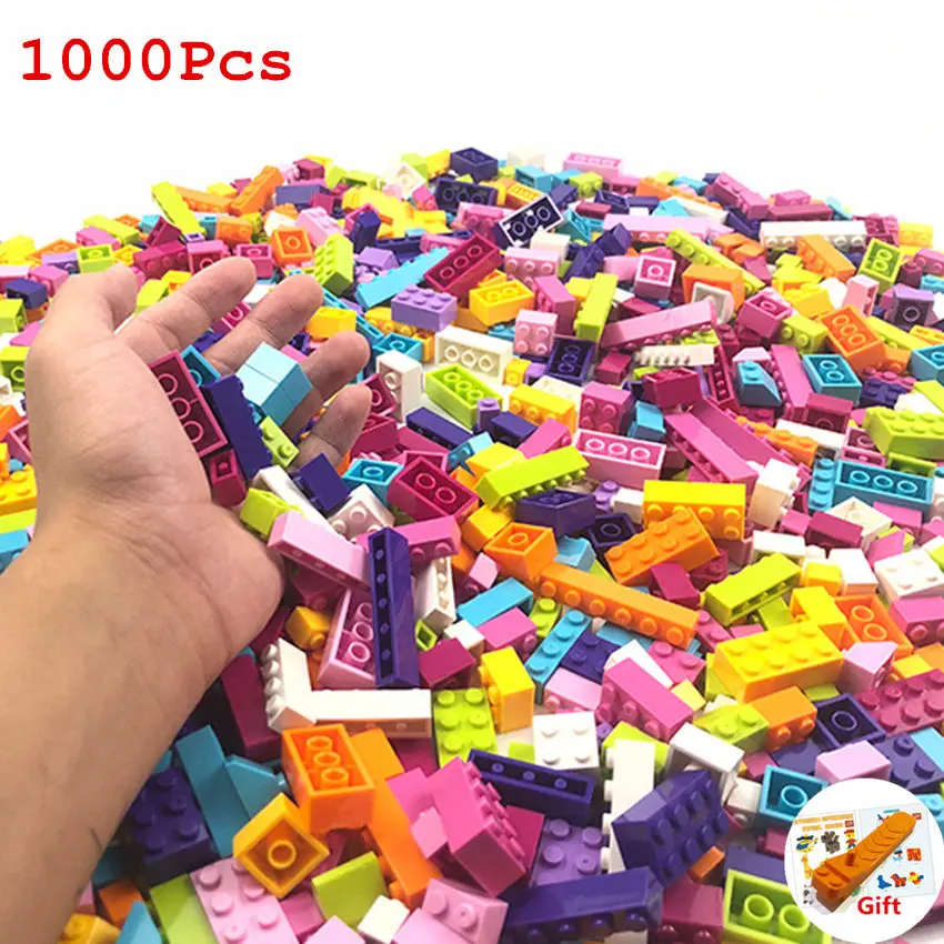 

Hot 1000Pcs Colorful Building Blocks Bricks Creative Montessori Legoings Block Gift Toys Figures for Children Girls Birthday