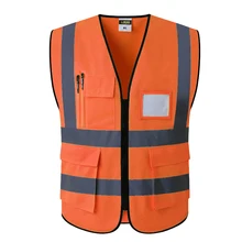 Оранжевый жилет безопасности светоотражающий логотип компании безопасности жилет светоотражающий жилет карманы