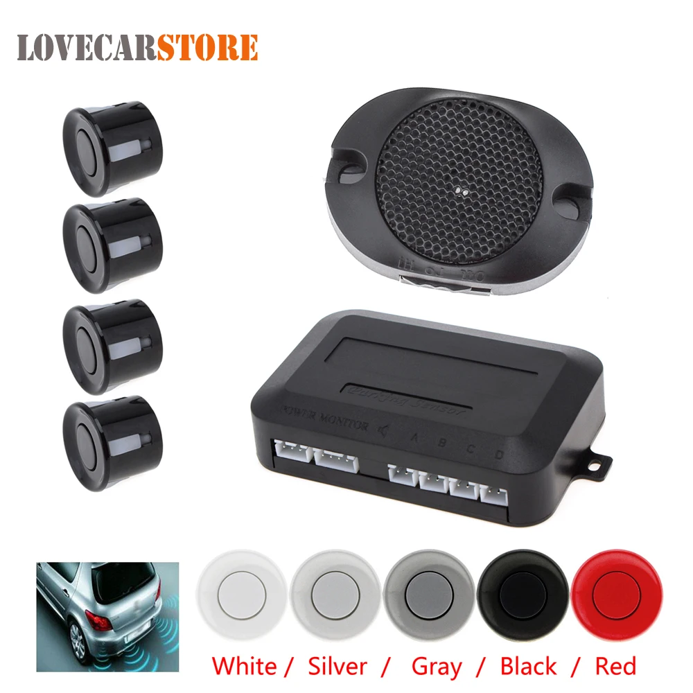 Waterproof Auto Car Parking Sensor Kit 4 Sensors Buzzer Backup Radar