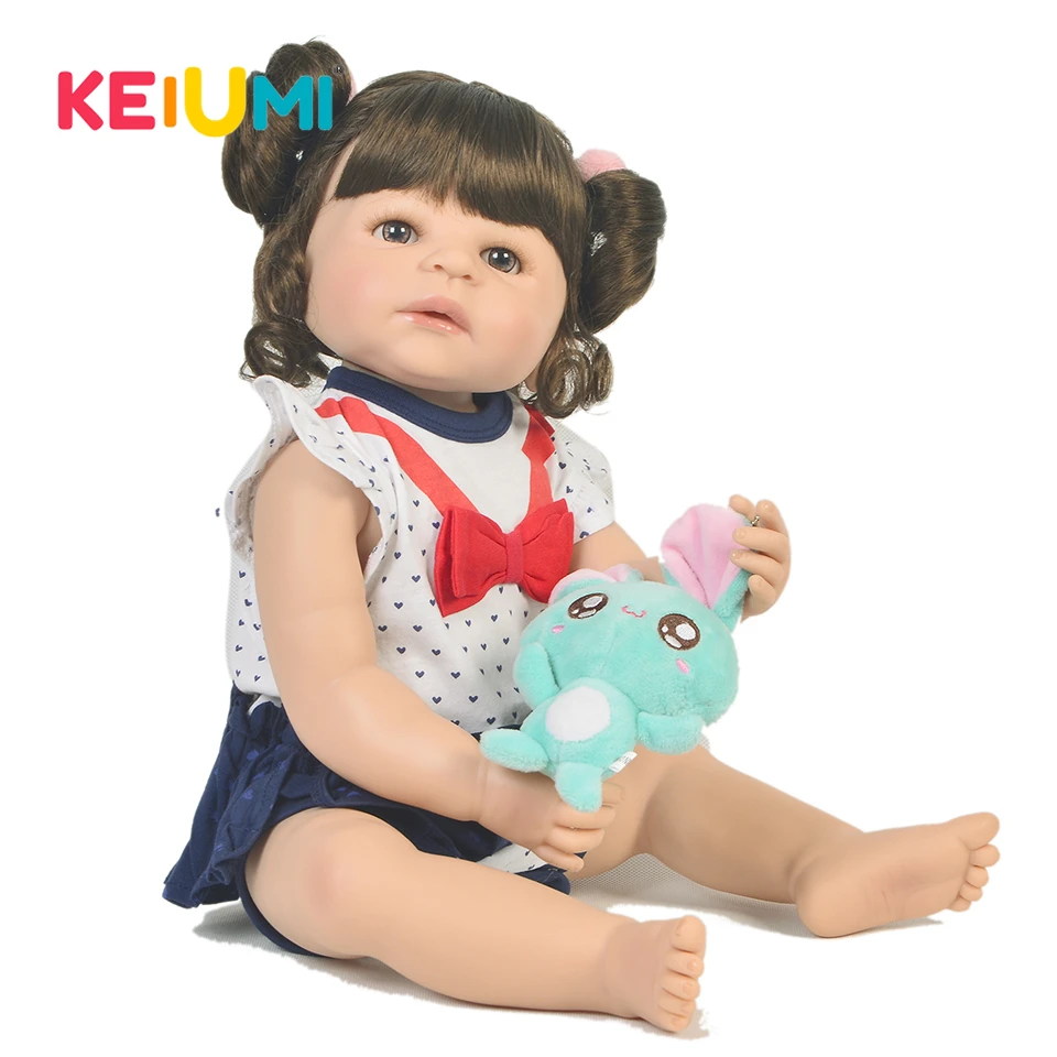 

Collectible 22' 55 cm Reborn Baby Girl Full Silicone Body Reborn Dolls Lifelike Kids Playmate Baby Toys Girl Christmas Gifts