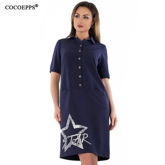 star print shirt dress