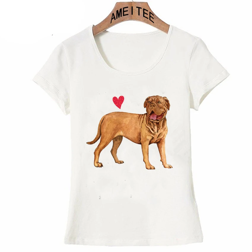 Новая Милая женская футболка Harajulu I Love my Dogue de Бордо Футболка во французском стиле