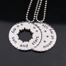 Dothraki Khal/Khaleesi Juego de Tronos Collar de Joyas de Acero Inoxidable, la Luna de Mi Vida, Mi Sol Y estrellas, pareja Nekclace