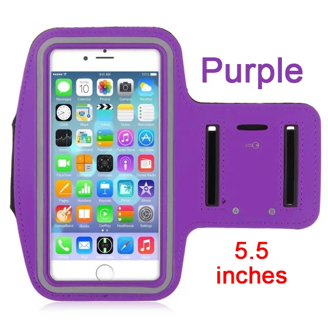 KLL, водонепроницаемый, Brassard, для бега, спортзала, спортивный, нарукавный чехол, для мобильного телефона, нарукавник, сумка, держатель для iPhone, смартфона на руку - Цвет: purple 5.5 inch