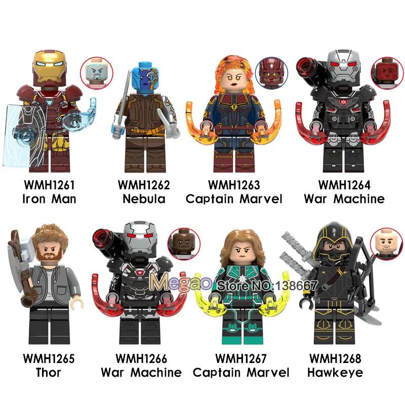 

Avengers 4 Endgame Captain Marvel Iron Man Nebula Thor War Machine Hawkeye Building Blocks s Toys for Children