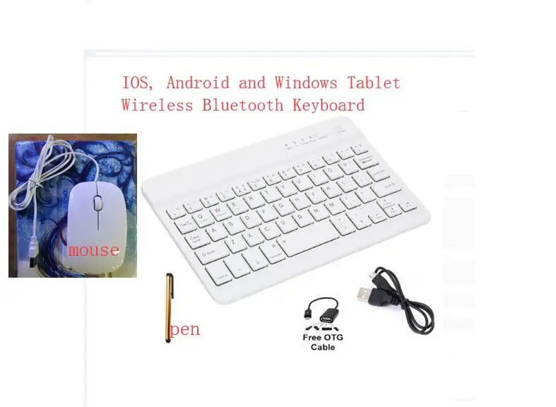 Для iPad 9,7 A1822 A1823 Универсальный беспроводной Bluetooth чехол-клавиатура для iPad 5th 6th Air 2 клавиатура+ ручка - Цвет: Keyboard and mouse