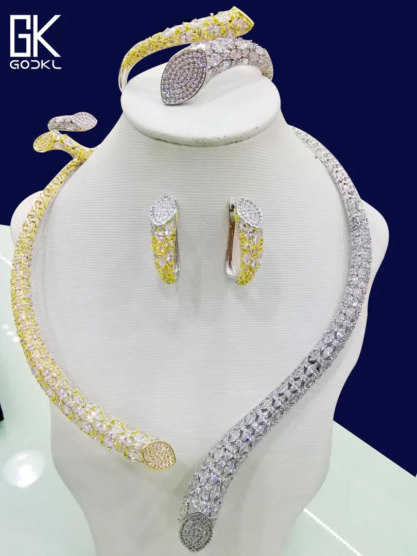 GODKI Luxury Full Micro AAA Cubic Zircon Crystal CZ Nigerian Jewelry sets For Women wedding Indian DUBAI Bridal Jewelry Set 2018