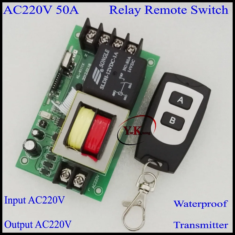 

High Power Load Remote Control Switch AC220V 50A Water Pump LED Home Appliances high load capacity 315/433.92MHZ A ON B OFF