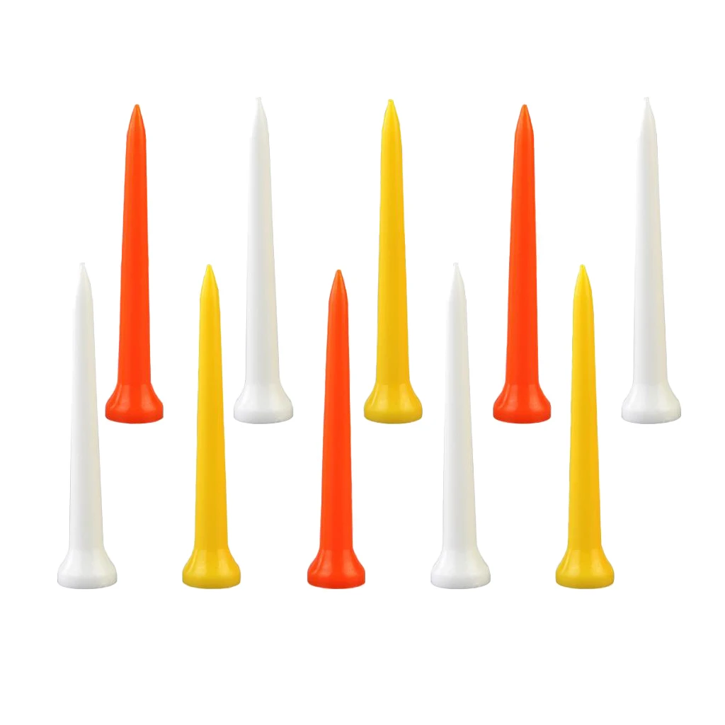 

10 Pieces Multi Color Durable Golf Tees Plastic Accessories for Golf Clubs Available 69mm