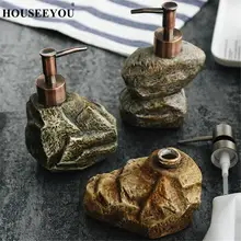 Керамическая винтажная каменная бутылка для шампуня, дезинфицирующее средство для рук, лосьон, дозатор жидкого мыла, гель для душа и ванной, пресс, аксессуары для ванной комнаты