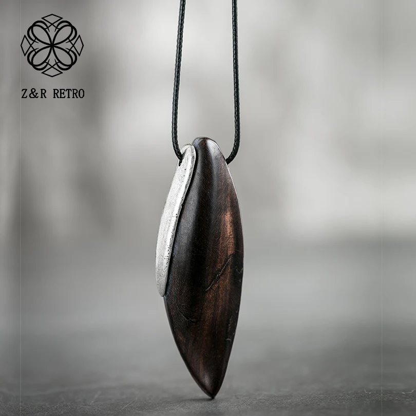 

Wooden Pendant&Necklaces for Women Handmade Sandalwood Vintage Long Sweater Chain Jewelry Fashion Pendant Necklace 2018 New