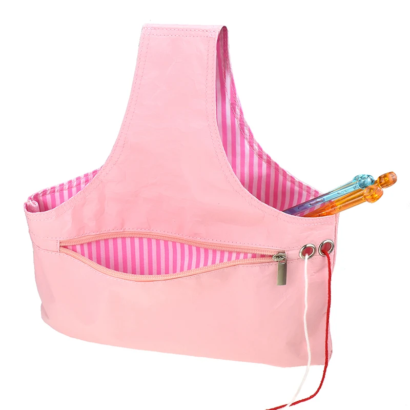 

Knitting Tote Bag Yarn Storage Organizer for Small Projects Eco-friendly Waterproof Paper Storage Bag For Yarn Sewing Tool