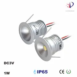 1 W мини освещения Вход DC3V/300mA, 25 мм вырез светодиодный светильник, 60D/120D CE ROHS украшения дома лампа IP65 12 шт
