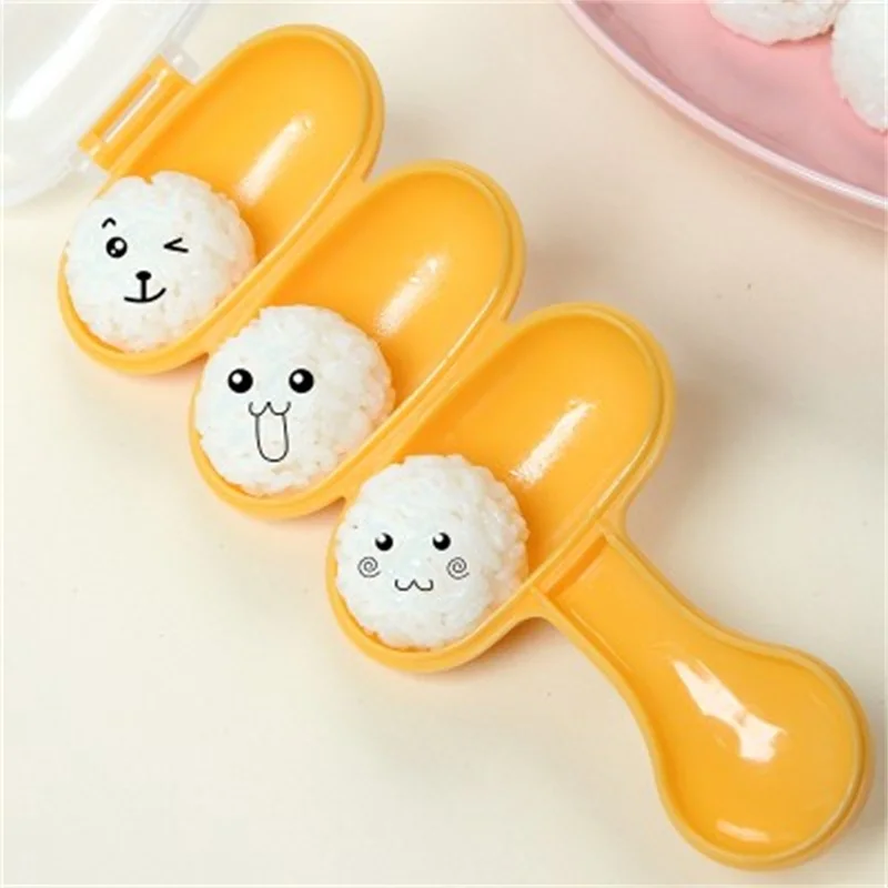

Free Shipping 1Set Rice Ball Molds DIY Ball Shape Sushi Maker Mould Seaweed Cutter Rice Ball with Spoon Kitchen Mold Tools