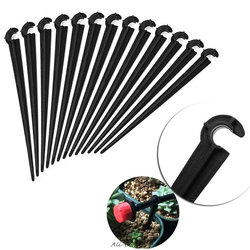

New 100Pcs 4mm/7mm Micro Hose Fixed C-Type Holders Drip Irrigation Accessories