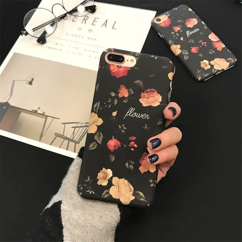 

Simple Retro Flower For Iphone 6 6S 7 8plus X Xs Xr Max Anti-Drop Phone Case