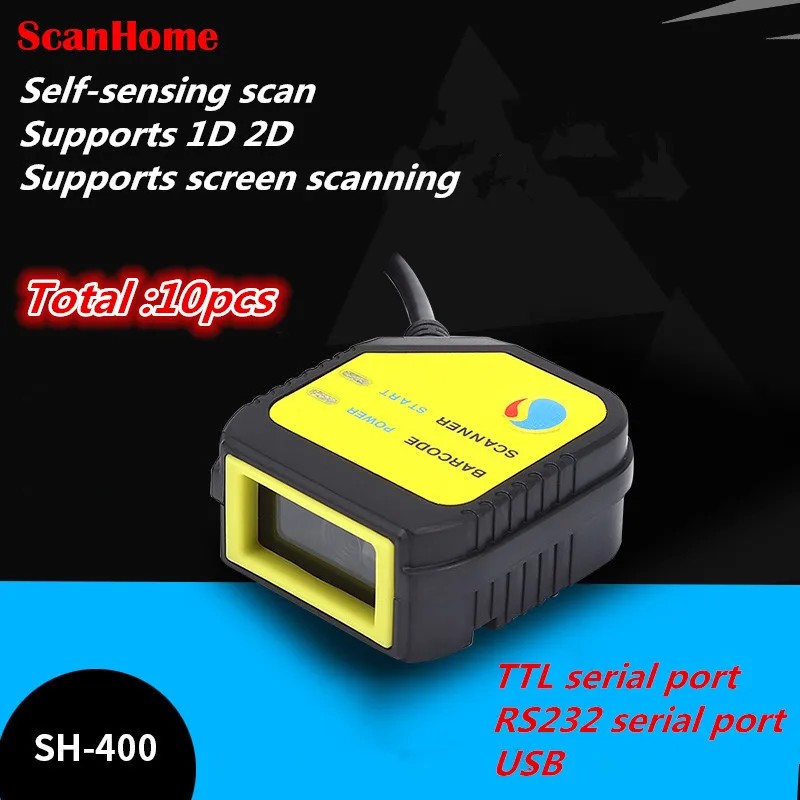 

Total 10PCS new Scan Module QR Scan Head Module Fixed Scan Engine SH-400 USB/Serial TTL support scanning screen1D 2D code