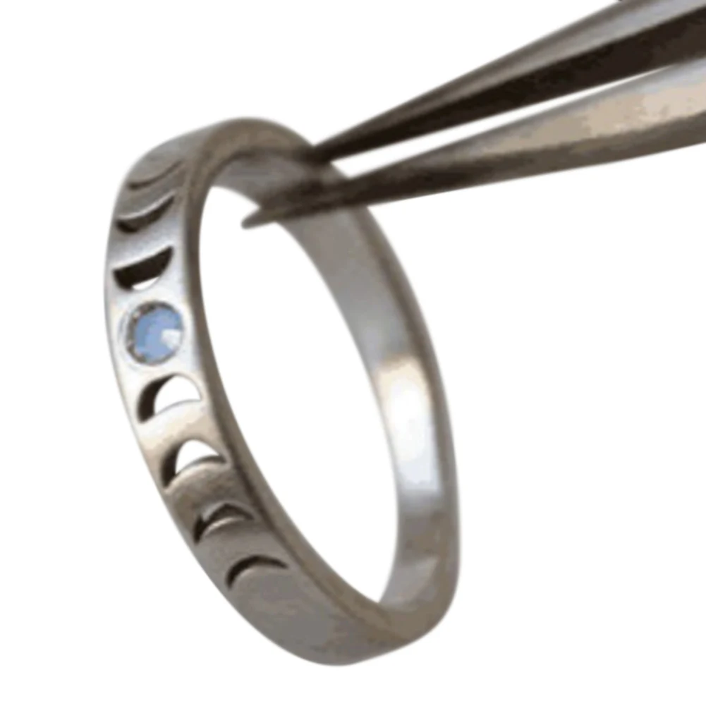 

2 Colors Moon Phase Ring with a Opal White Crystal / To the Moon and Back ( Size 6 7 8 9 10)