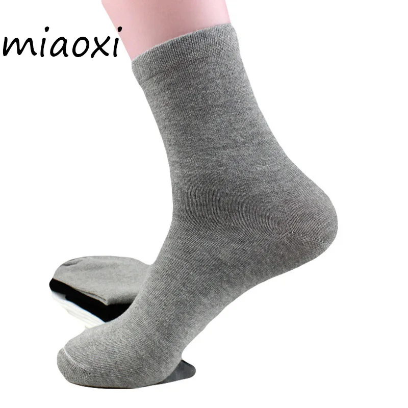

miaoxi 3 Pairs/Lot New Style Men Cotton Sock Black 3 Colors Casual Men's Socks Soild Autumn Winter Warm Sock Slippers Sale