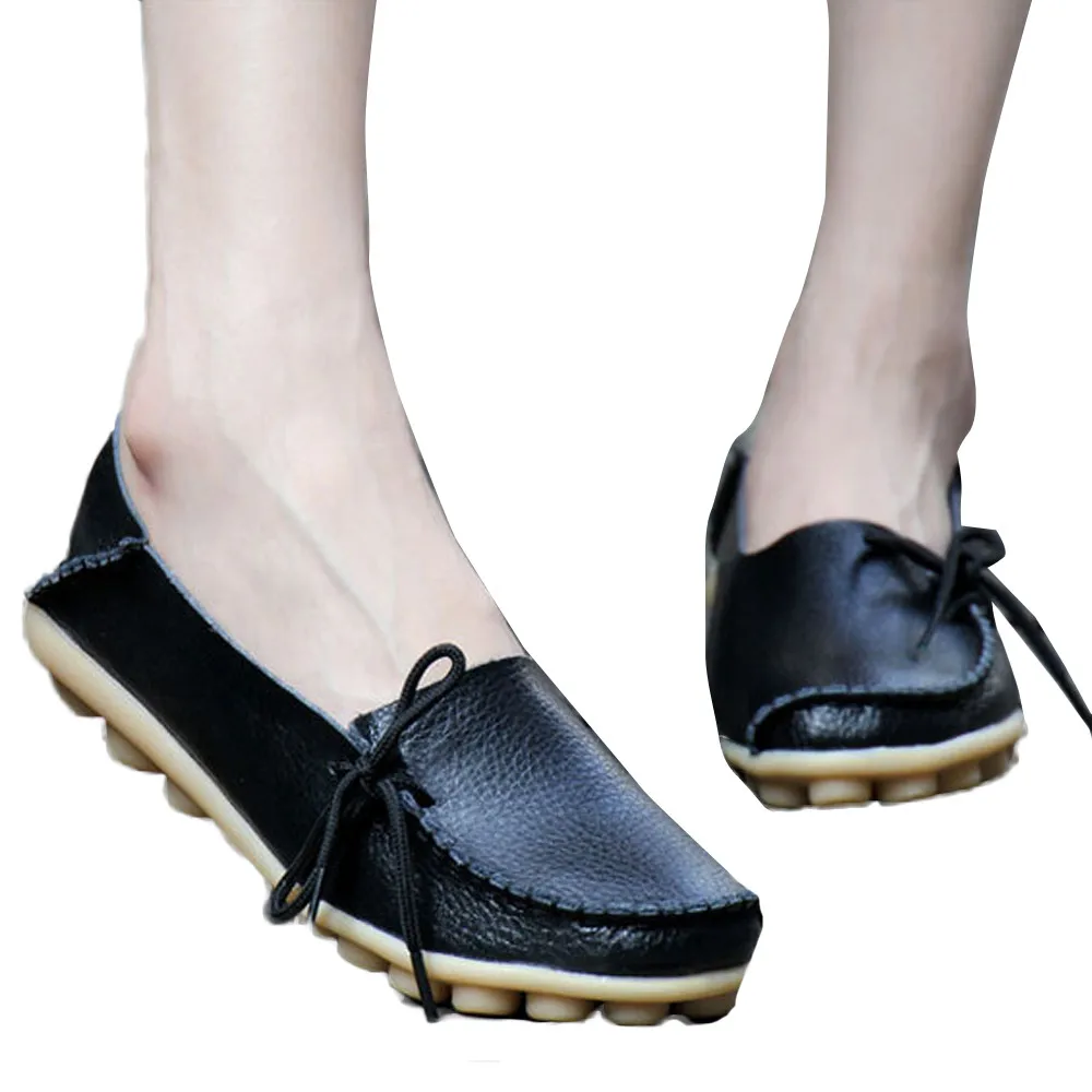 Buy New Shoes Women Leather Shoes Loafers Soft Leisure