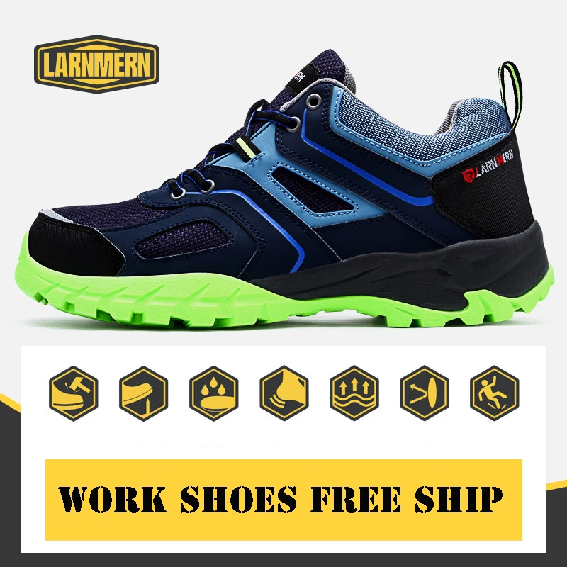 

LARNMERN Mens Steel Toe Work Safety Shoes Lightweight Breathable Anti-smashing Anti-puncture Anti-skid Protective Boots