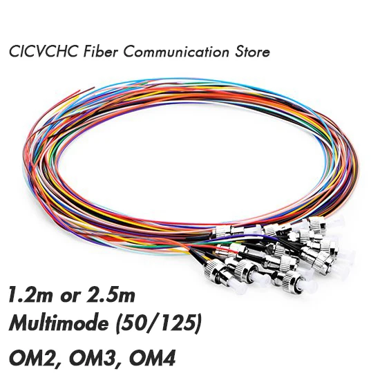 12 цветов FC/UPC-MM (50/125)-OM2, OM3, OM4-0.9mm Cable-1.2m, 2,5 м/оптоволоконный кабель