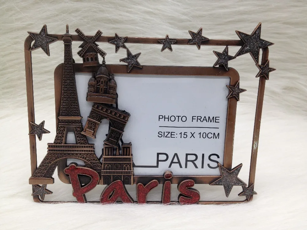 

Wedding Favors Antique Copper Paris's Style Photo Frame Paris Tourism Souvenir Metal Photo Frame Home Decoration