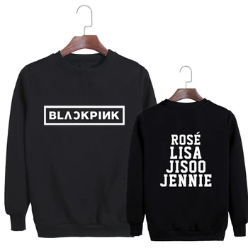 

2019 Fashion Women Pullover BLACKPINK Album Kpop Fans Tops Hip Hop Casual Letters Printed Sweatershirt Kpop Drop Shipping