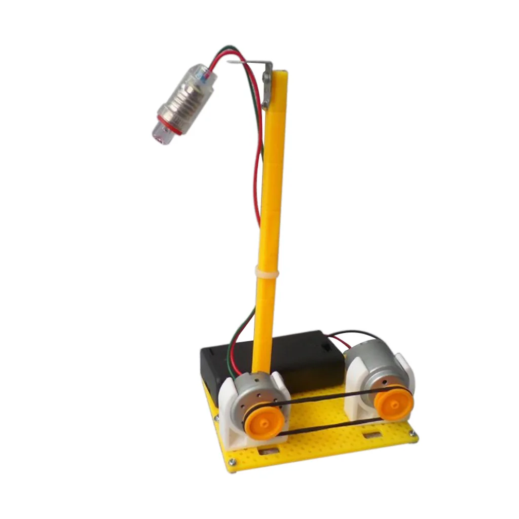 Micro Electricity Power Generator LED Motor Power Table Lamp Kids Assemble Toy