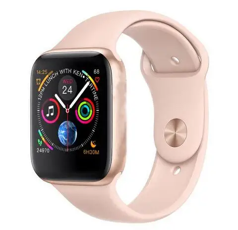 Iwo 8 44MM Bluetooth Smart Watch series 4 Heart Rate Smartwatch clock with Red button Alloy case SIRI For iOS Android