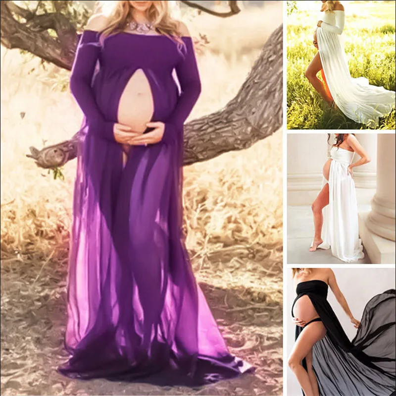 

Sexy Summer Women Pregnants Maternity clothes Maternity Dress For Photo shoot Photography Props Dresse Off Shoulders Party Dress