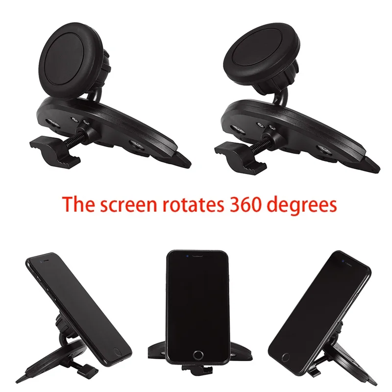 

Universal 360 Rotating Car Phone Holder Magnet Grip Magic CD Slot Car Mount Holder Navigation Stand Smartphones Lazy Stent
